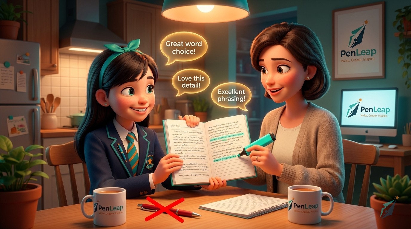 How to Give Feedback on Your Child's Creative Writing (Without Arguments)